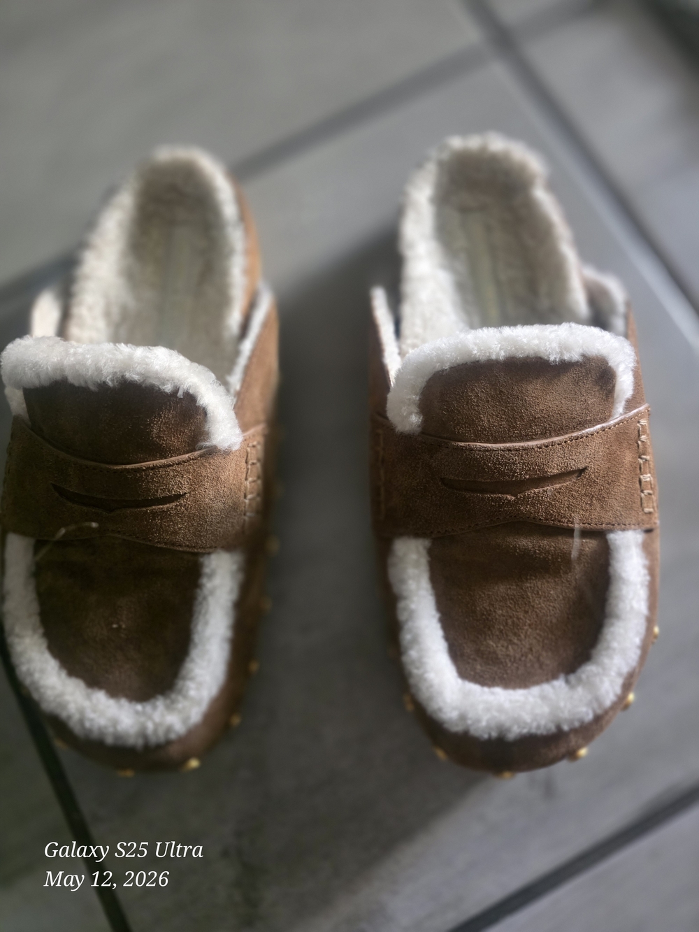 Veronica Beard Brown Suede Shearling-Lined Mule Clogs